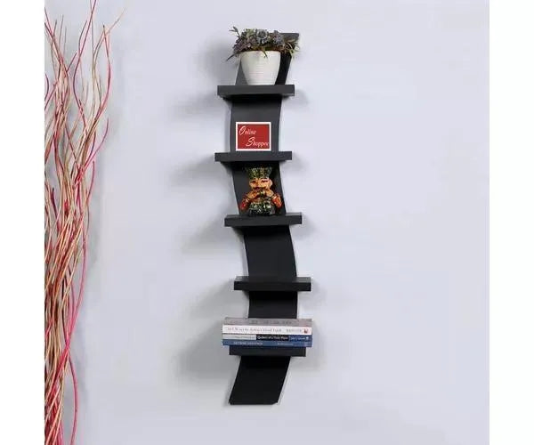 Wooden Floating MDF 5 Nivel Wall Shelves - Wooden Twist UAE