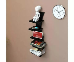 Wooden Floating MDF 5 Nivel Wall Shelves - Wooden Twist UAE