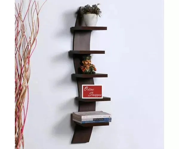 Wooden Floating MDF 5 Nivel Wall Shelves - Wooden Twist UAE