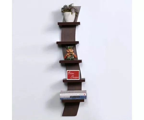 Wooden Floating MDF 5 Nivel Wall Shelves - Wooden Twist UAE