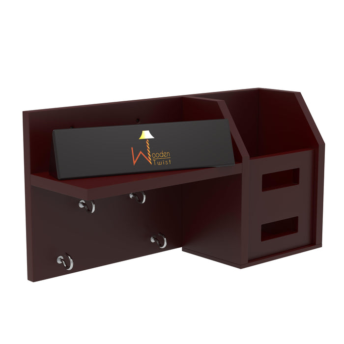 Wooden Key Holder Pocket With Shelf - Wooden Twist UAE