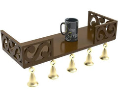 Bell Floating Wall Shelf (Brown) - Wooden Twist UAE