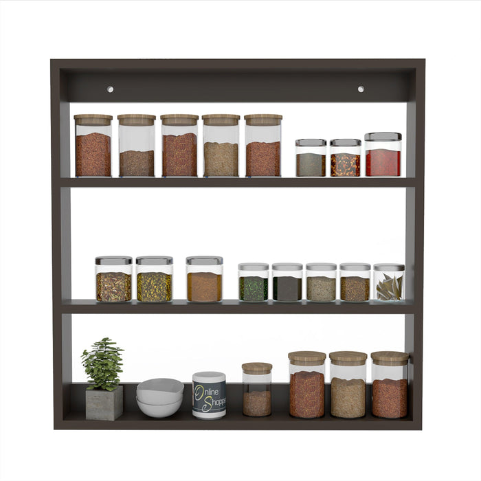 Big Wooden Kitchen Wall Shelf Rack Multi-Function Shelf (Brown) - Wooden Twist UAE