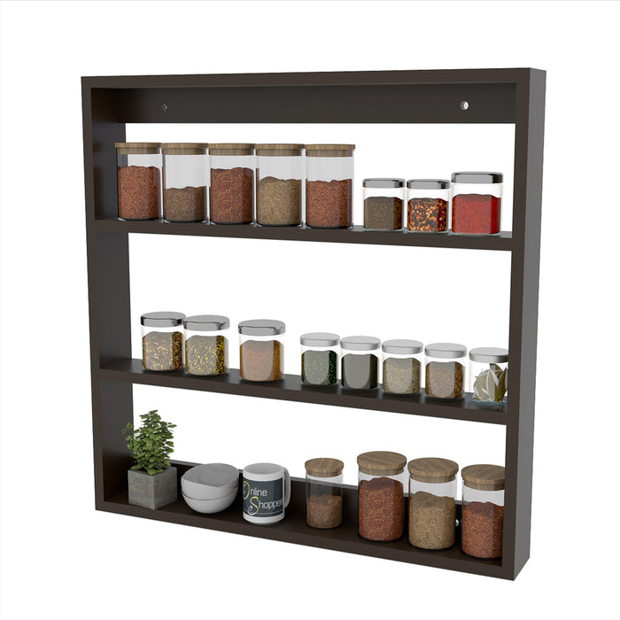 Big Wooden Kitchen Wall Shelf Rack Multi-Function Shelf (Brown)
