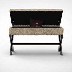 Rectangle Bench Storage in Ottoman Style, for Entryway or Living Room - WoodenTwist