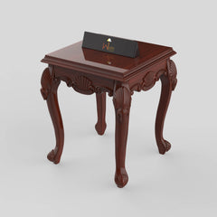 Gracious Hand Carved Teak Wood End Table for Home Décor - Wooden Twist UAE