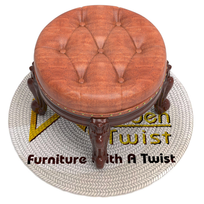 Foot Stool Round Ottoman Mid Century Foot Rest Cushion for Living Room