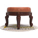 Foot Stool Round Ottoman Mid Century Foot Rest Cushion for Living Room - Wooden Twist UAE