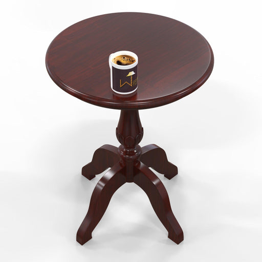 Teak Wood Round Carved Table Corner Side Table - Wooden Twist UAE