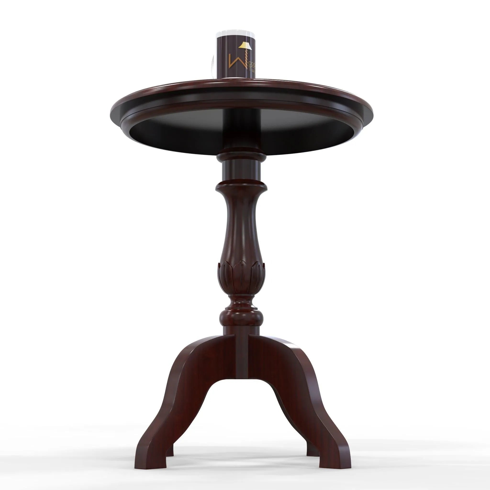 Teak Wood Round Carved Table Corner Side Table - Wooden Twist UAE