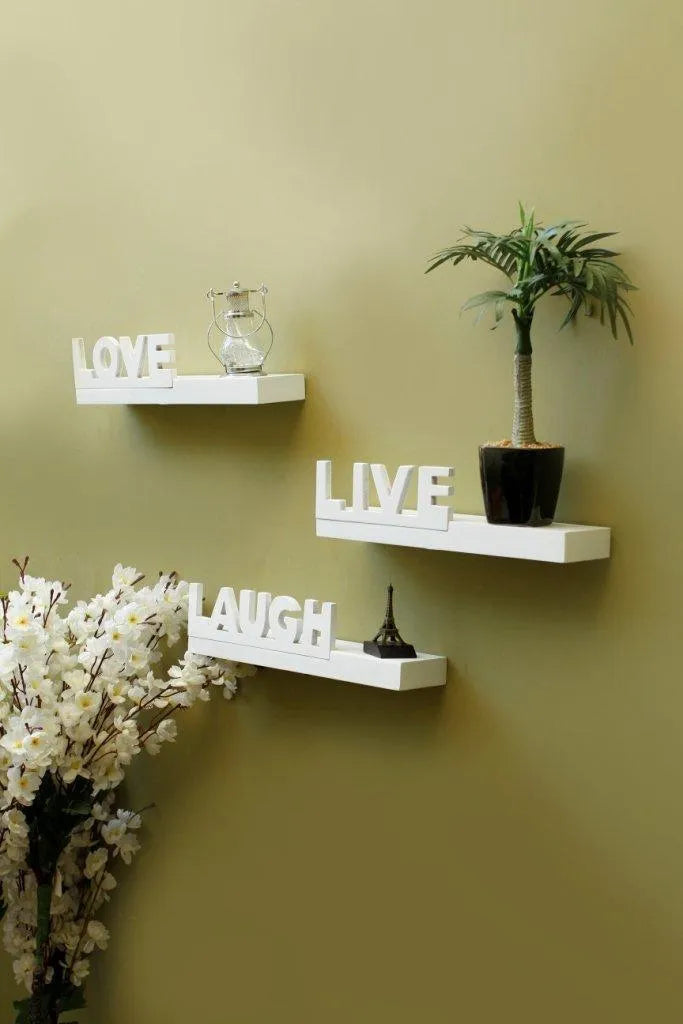 Wooden Beautiful Floating Wall Shelves (Set Of 3) - Wooden Twist UAE