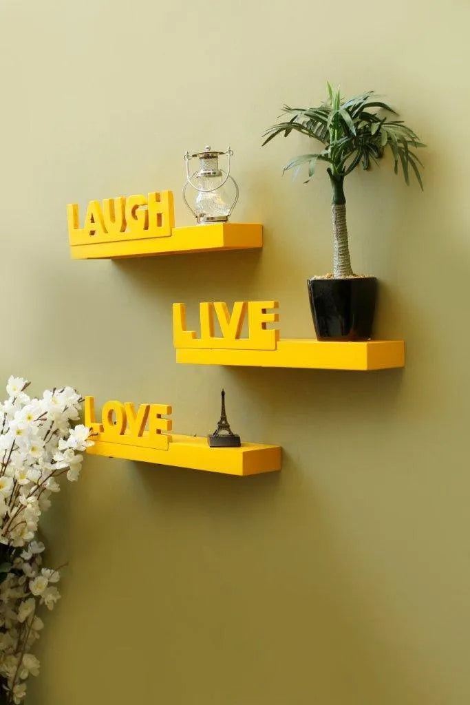 Wooden Beautiful Floating Wall Shelves (Set Of 3) - Wooden Twist UAE