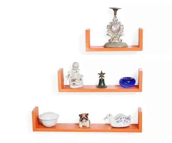 Wooden Handicraft Wall Decor Designer Wall Shelf Pack of 3 - Wooden Twist UAE