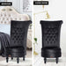 Wooden Wide Tufted Velvet High Back Throne Armless Chair with Storage (Black) - Wooden Twist UAE