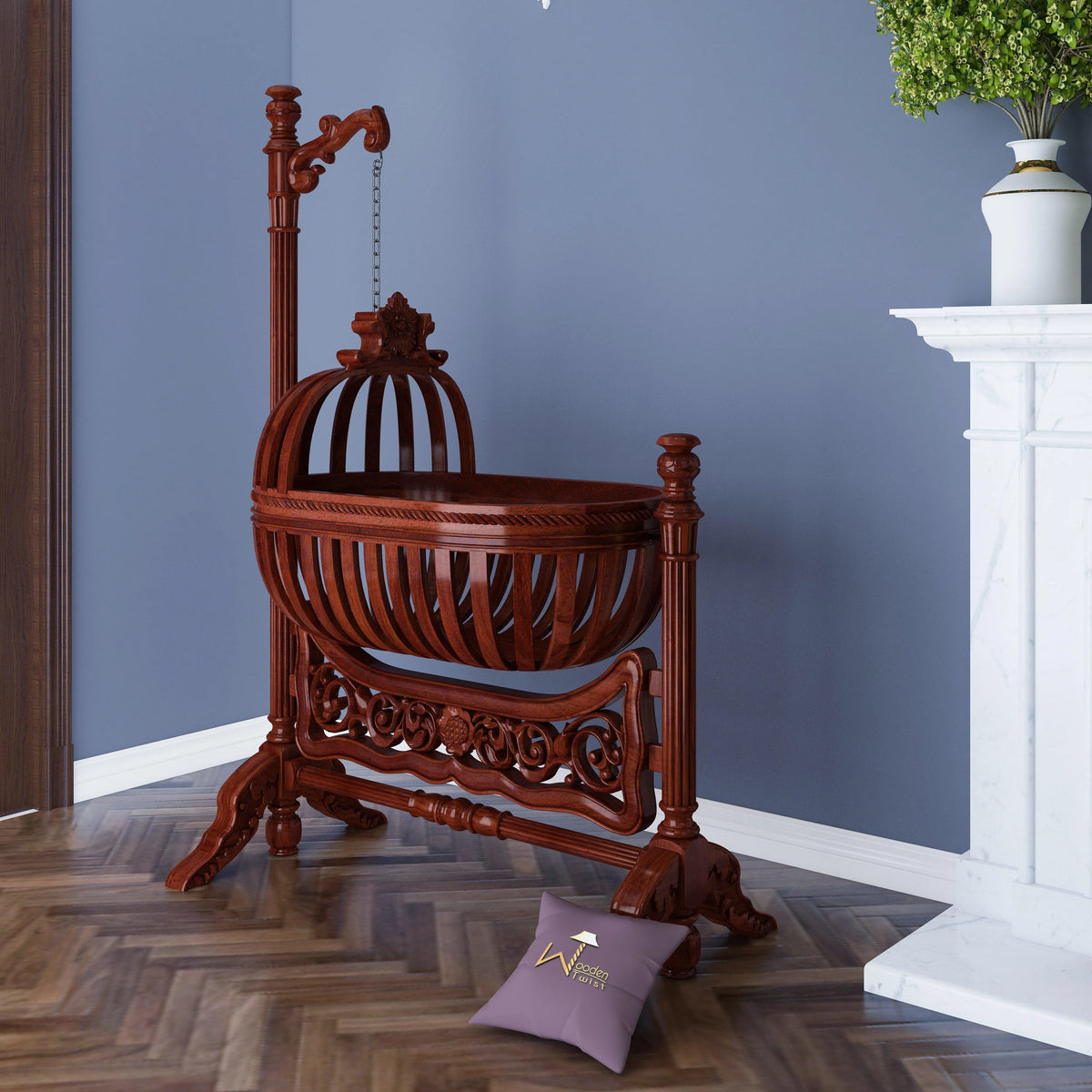 Royal Teak Wood Baby Cradle