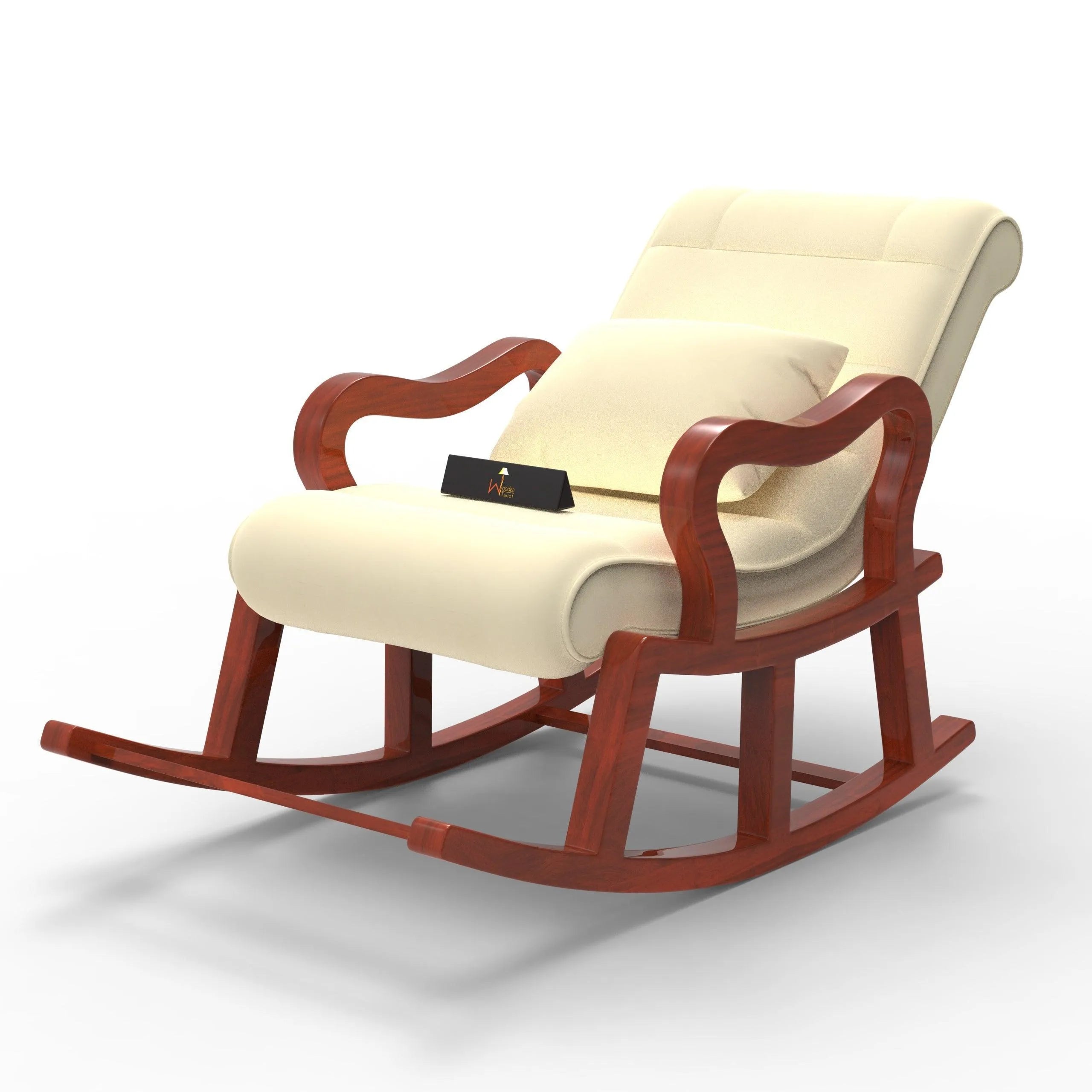 Recliner Wooden Rocking Chair with Footrest - Wooden Twist UAE