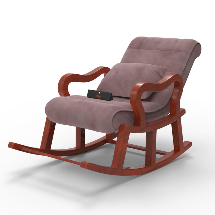 Recliner Wooden Rocking Chair with Footrest