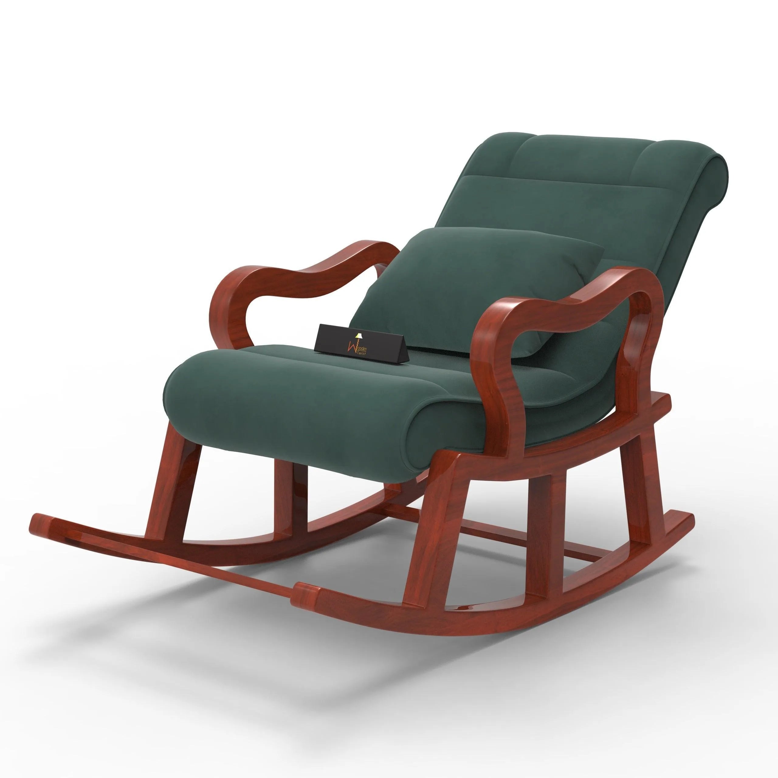 Recliner Wooden Rocking Chair with Footrest - Wooden Twist UAE