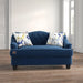 Wooden Recessed Arm Loveseat Sofa 2 Seater Blue (Walnut Legs) - Wooden Twist UAE