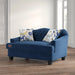 Wooden Recessed Arm Loveseat Sofa 2 Seater Blue (Walnut Legs) - Wooden Twist UAE