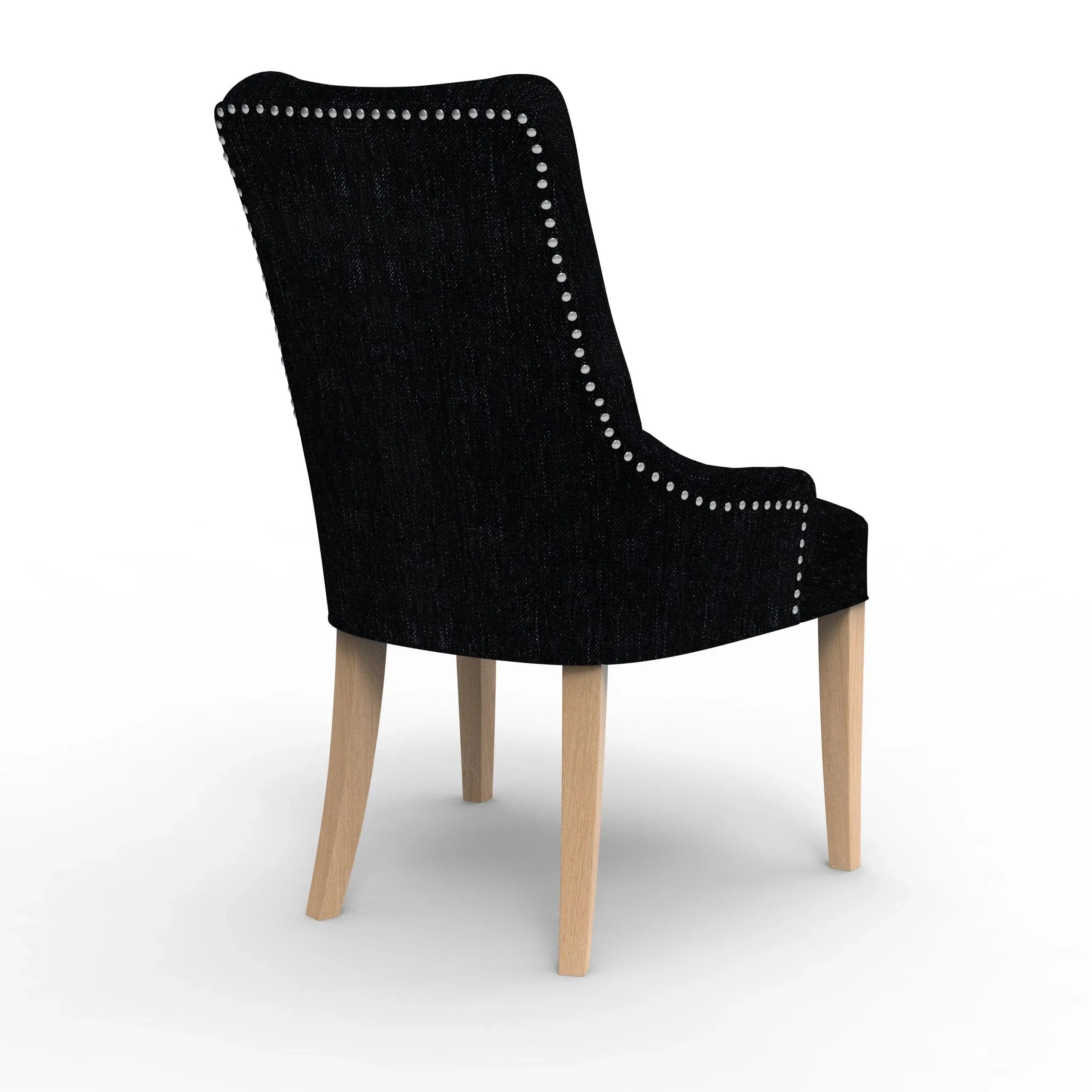 Wooden Twist Crystalline Button Tufted Teak Wood Wingback Chair For Elegant Living Room - Wooden Twist UAE
