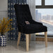 Wooden Twist Crystalline Button Tufted Teak Wood Wingback Chair For Elegant Living Room - Wooden Twist UAE