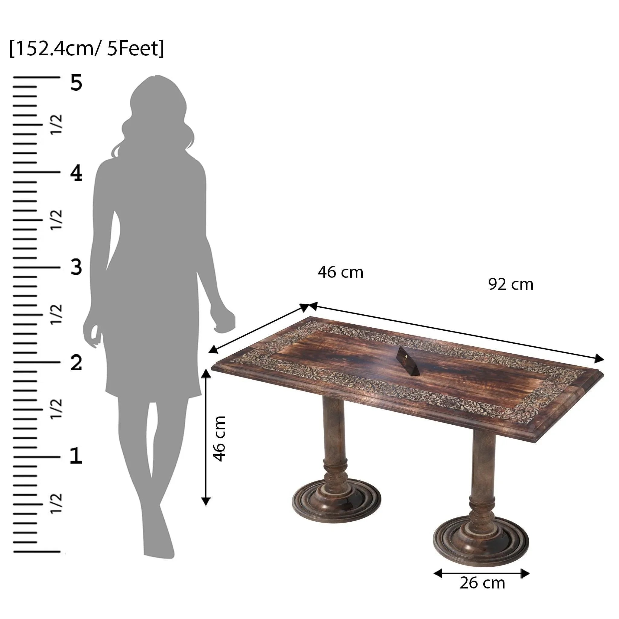Wooden Twist Sculpte Hand Carved Solid Wood Coffee Table - Wooden Twist UAE