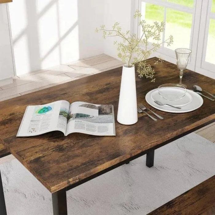 Metal legged dining top table
