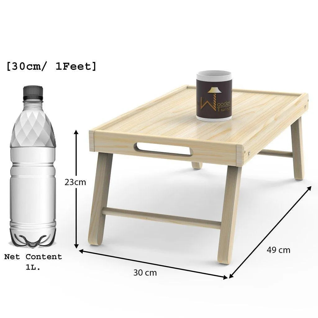 Premium Bamboo Wood Bed Table Laptop Table - Wooden Twist UAE