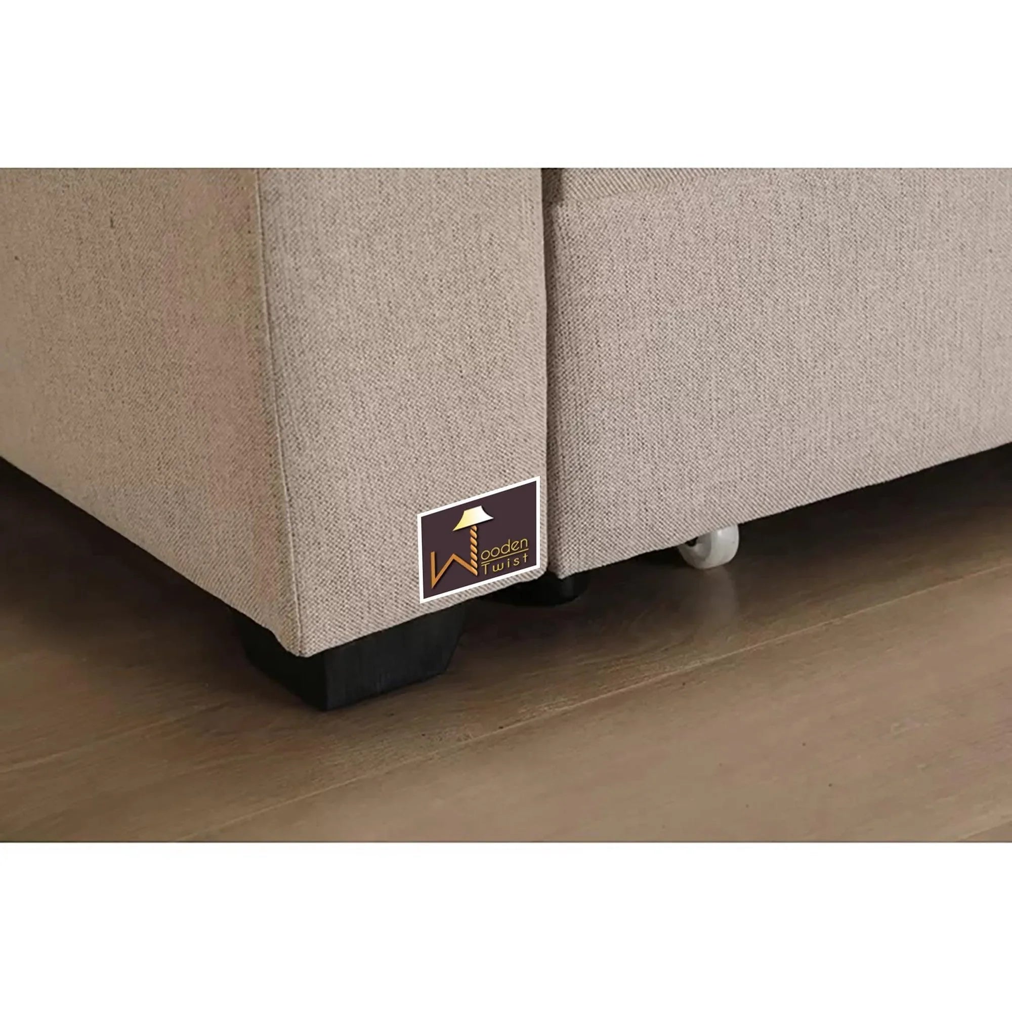 Modern 5 Seater L-Shape Sofa Cum Bed with Comfort Cushion - Wooden Twist UAE
