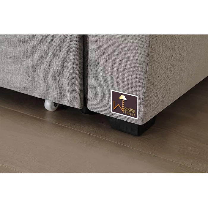 Modern 5 Seater L-Shape Sofa Cum Bed with Comfort Cushion - Wooden Twist UAE