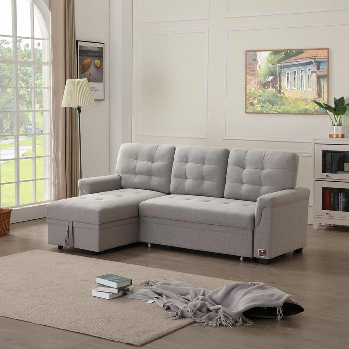 Modern 5 Seater L-Shape Sofa Cum Bed with Comfort Cushion