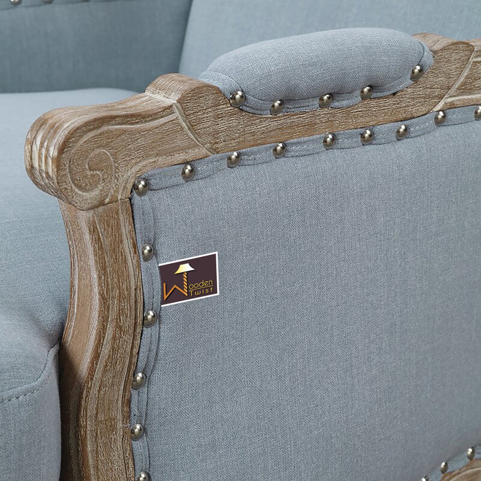 Wooden Bransford Arm Chair (Light Blue)