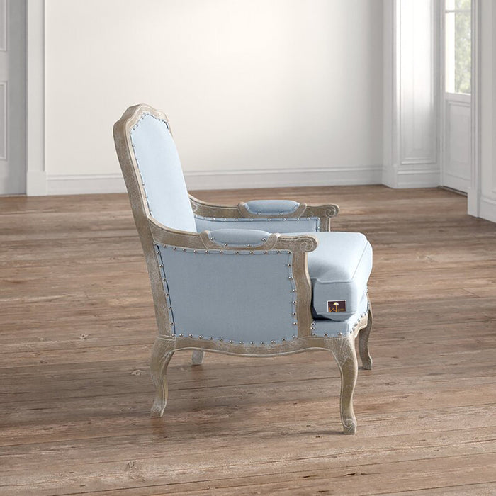 Wooden Bransford Arm Chair (Light Blue)