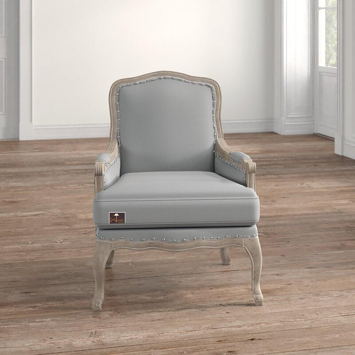 Wooden Bransford Arm Chair (Taupe Polyester)