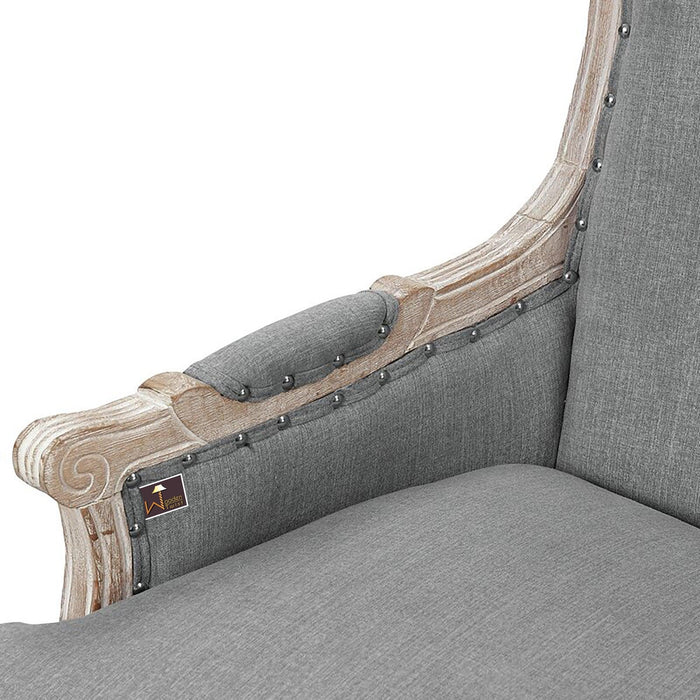 Wooden Bransford Arm Chair (Slate Polyester) - Wooden Twist UAE