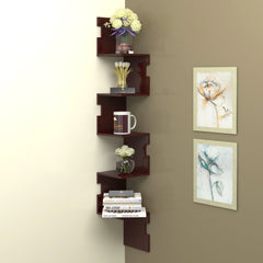 Zig Zag Alzak Floating Corner Shelves - Wooden Twist UAE