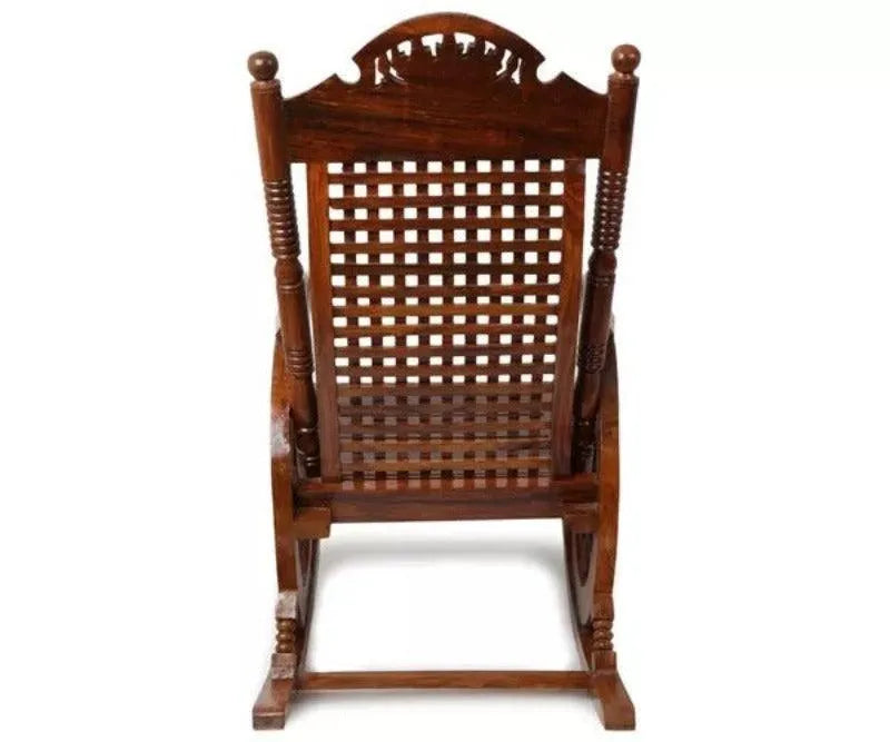 Premium Solid Teak Wood Grandpa Rocking Chair - Wooden Twist UAE