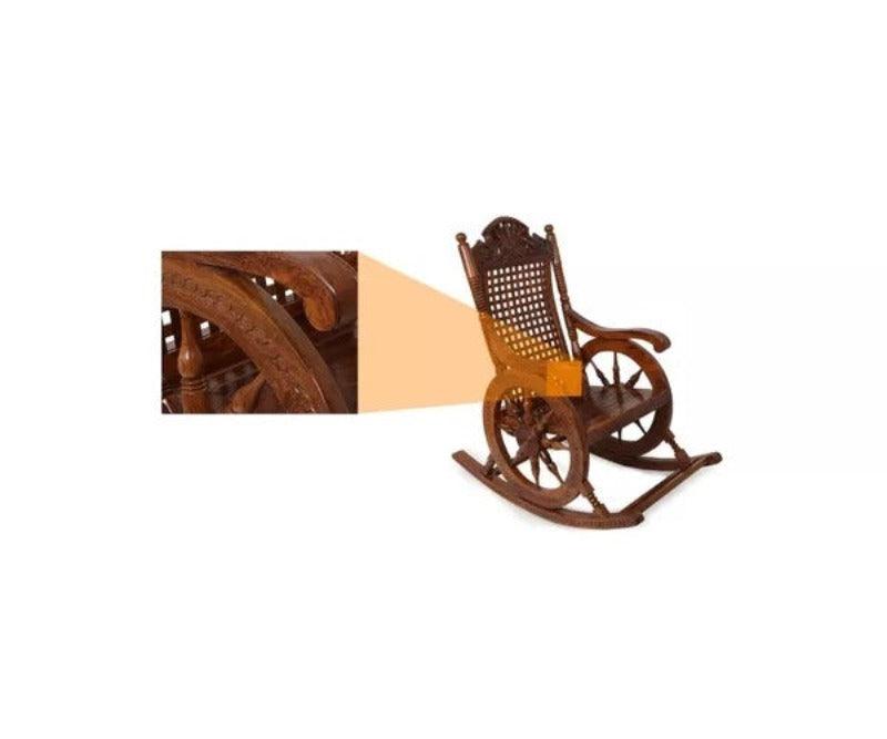 Premium Solid Teak Wood Grandpa Rocking Chair - Wooden Twist UAE