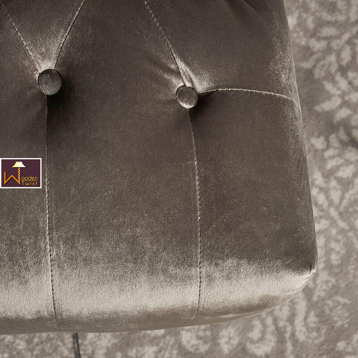 Wooden Recessed Arm Loveseat Bench (2 Seater, Grey) - Wooden Twist UAE