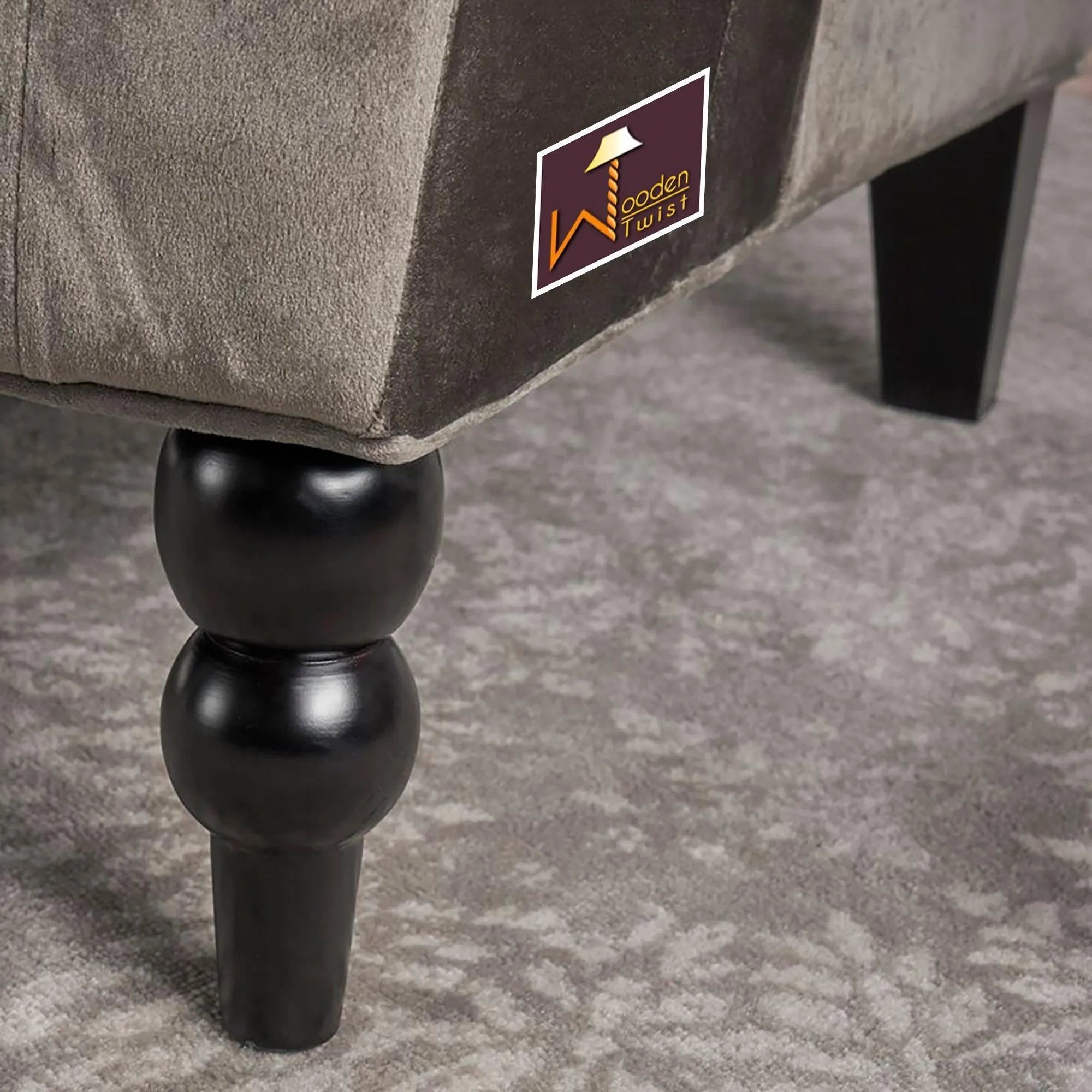 Wooden Recessed Arm Loveseat Bench (2 Seater, Grey) - Wooden Twist UAE