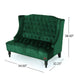 Wooden Recessed Arm Loveseat Bench (2 Seater, Dark Green) - Wooden Twist UAE