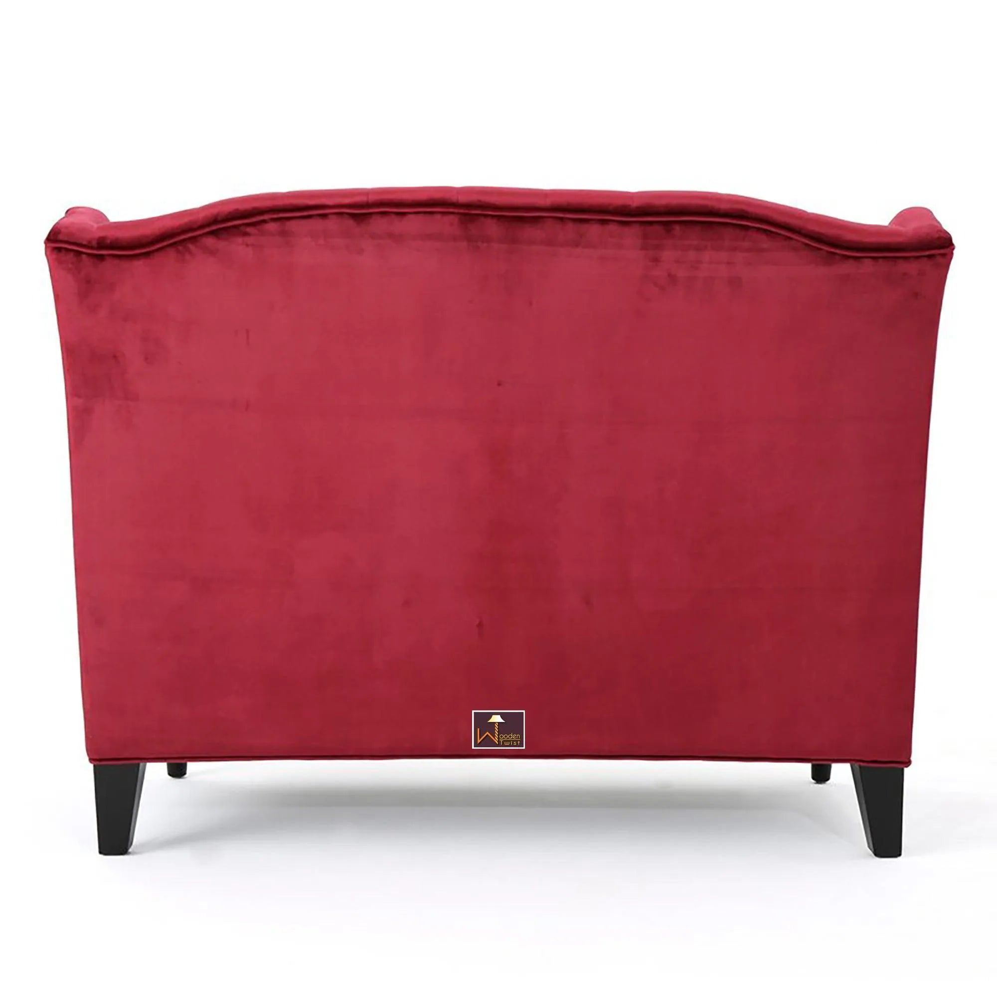 Wooden Recessed Arm Loveseat Bench (2 Seater, Maroon) - Wooden Twist UAE