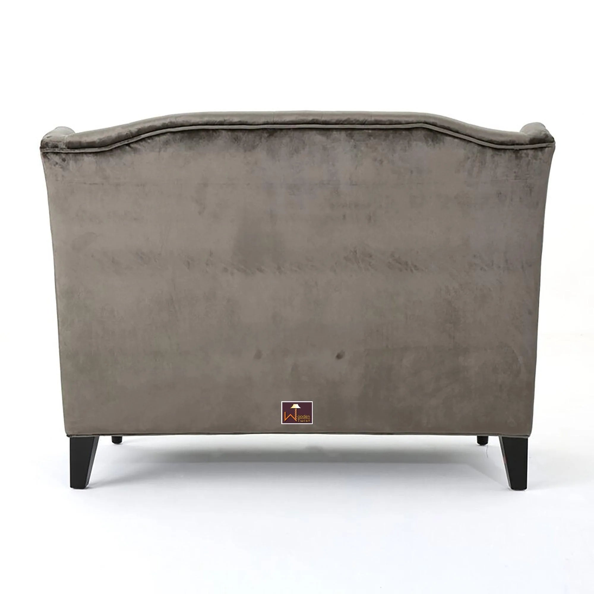 Wooden Recessed Arm Loveseat Bench (2 Seater, Grey) - Wooden Twist UAE