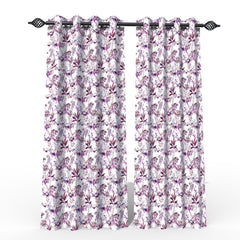 Wooden Twist Light Filtering 7 Ft Rectangular Holland Fabric Curtain ( Purple ) - Wooden Twist UAE