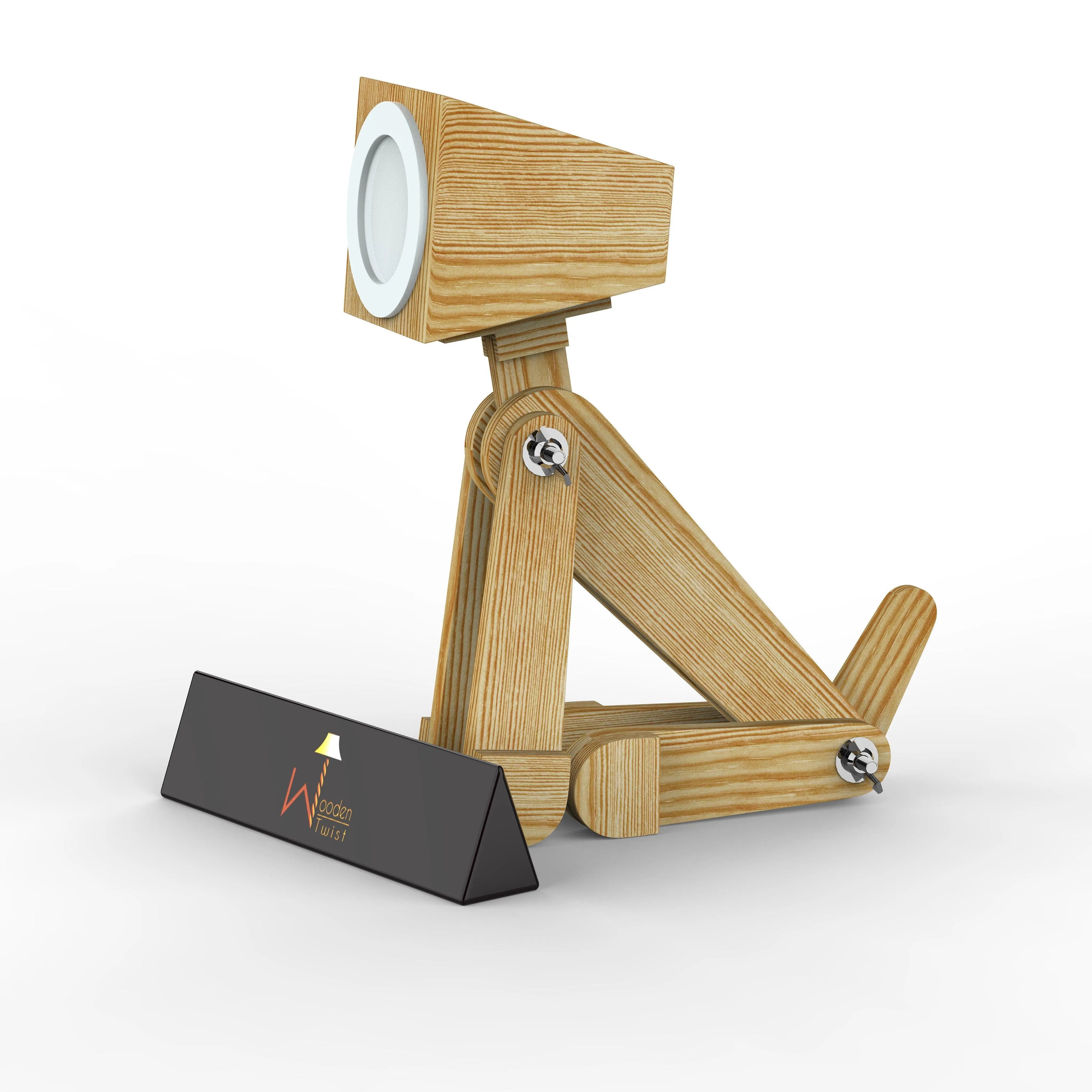 Wooden Dog Shaped LED Lamp (Pinewood) - Wooden Twist UAE