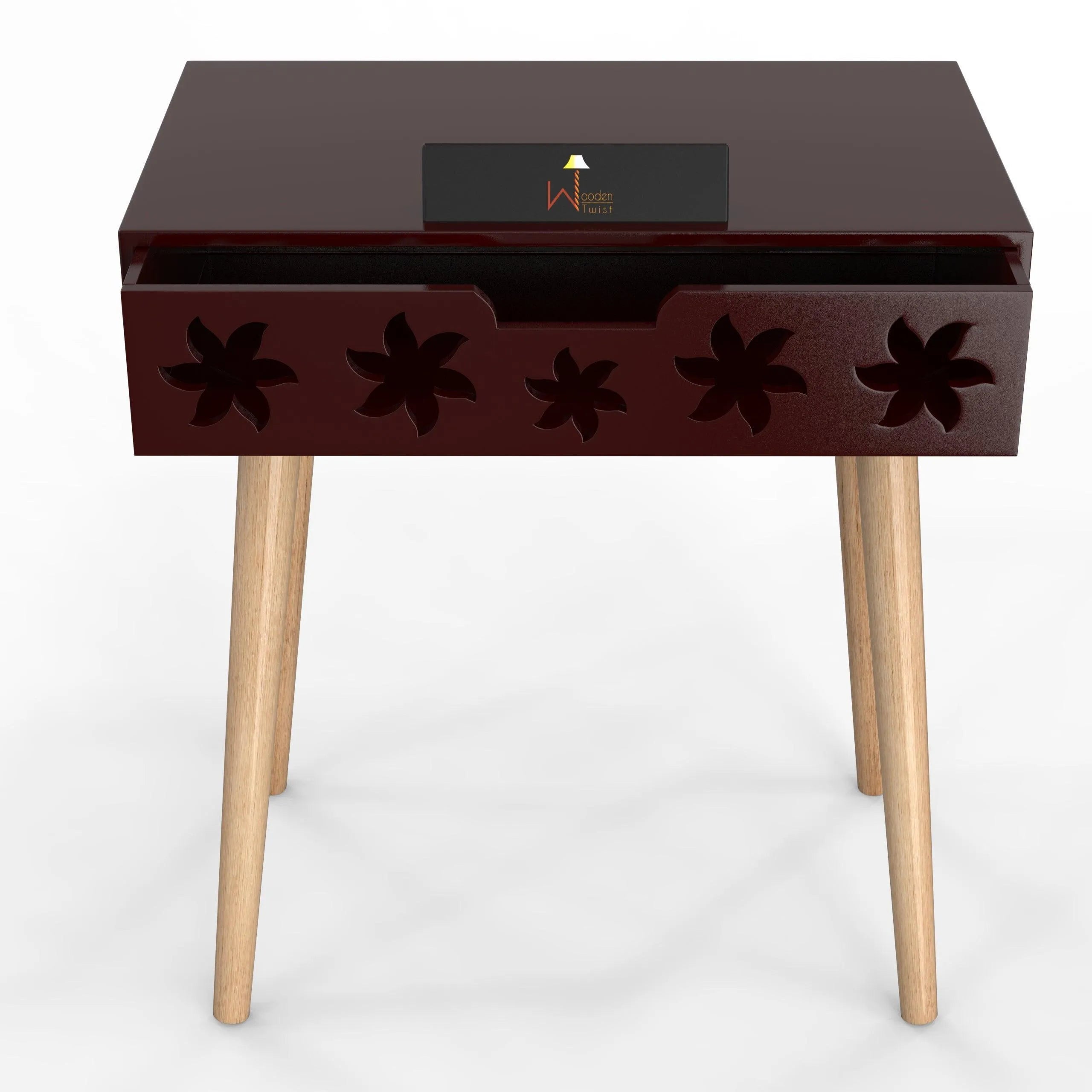 Estrella Wooden Bedside Table With Storage Drawer - Wooden Twist UAE