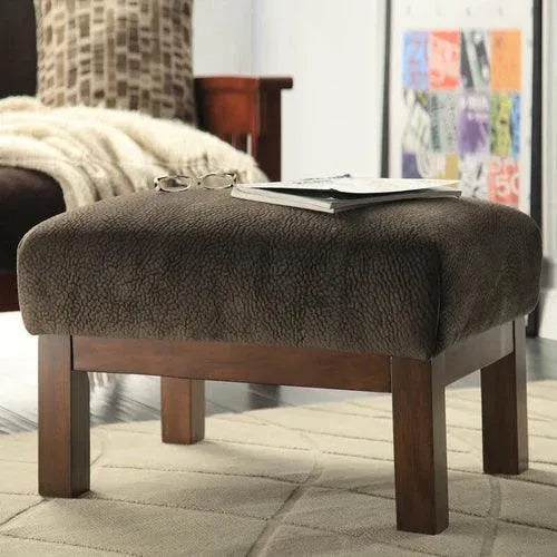 Encinal Wide Linen Lounge Armchair with Footrest - Wooden Twist UAE