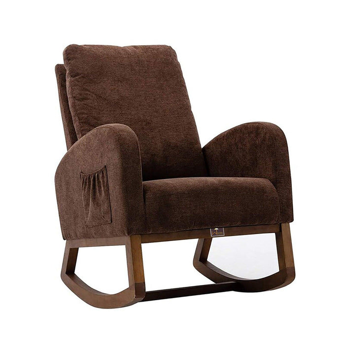 Wooden Glider Rocking Chair (Brown) - Wooden Twist UAE