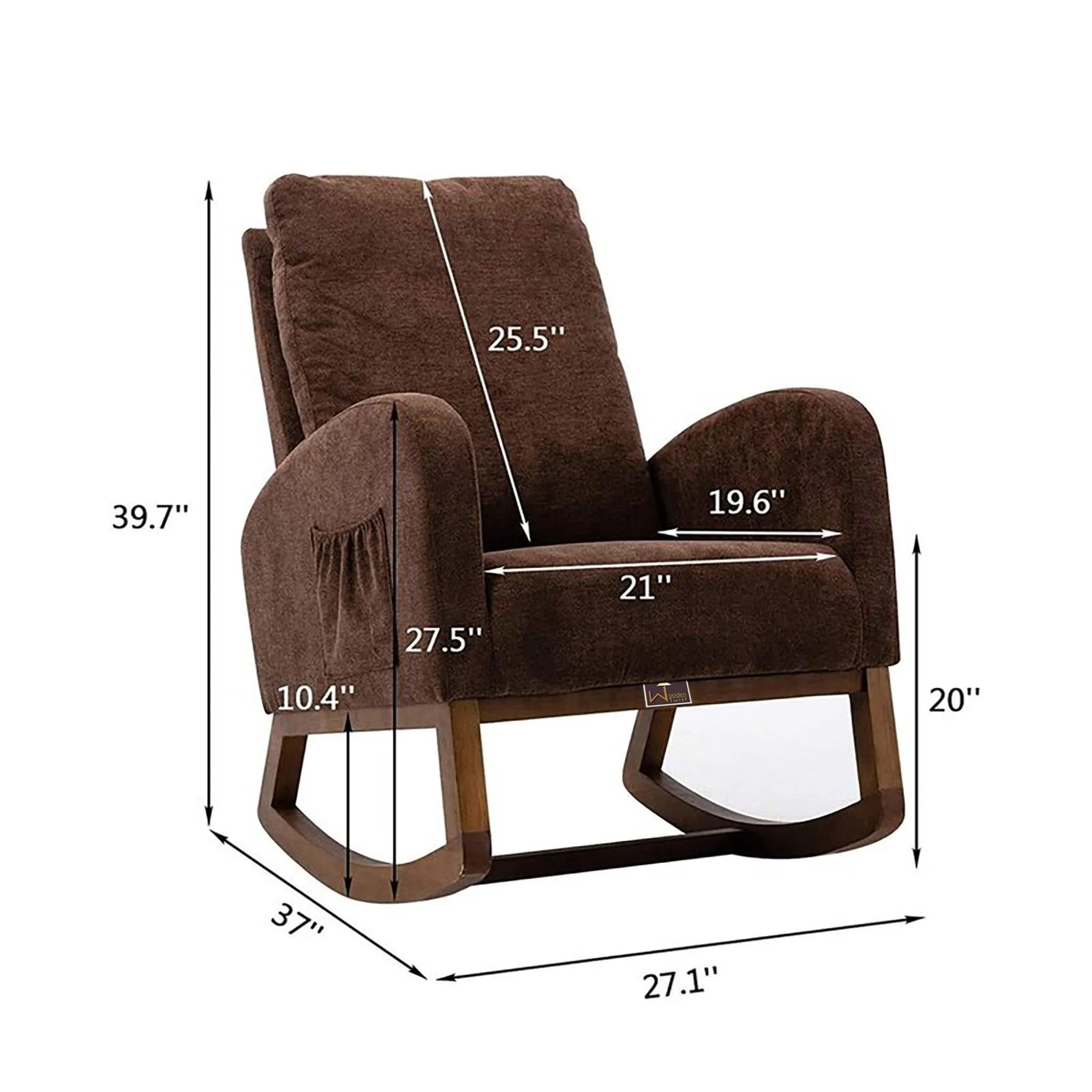 Wooden Glider Rocking Chair (Brown) - Wooden Twist UAE